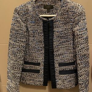 J. Crew Women's Black and Blue Tweed Blazer
